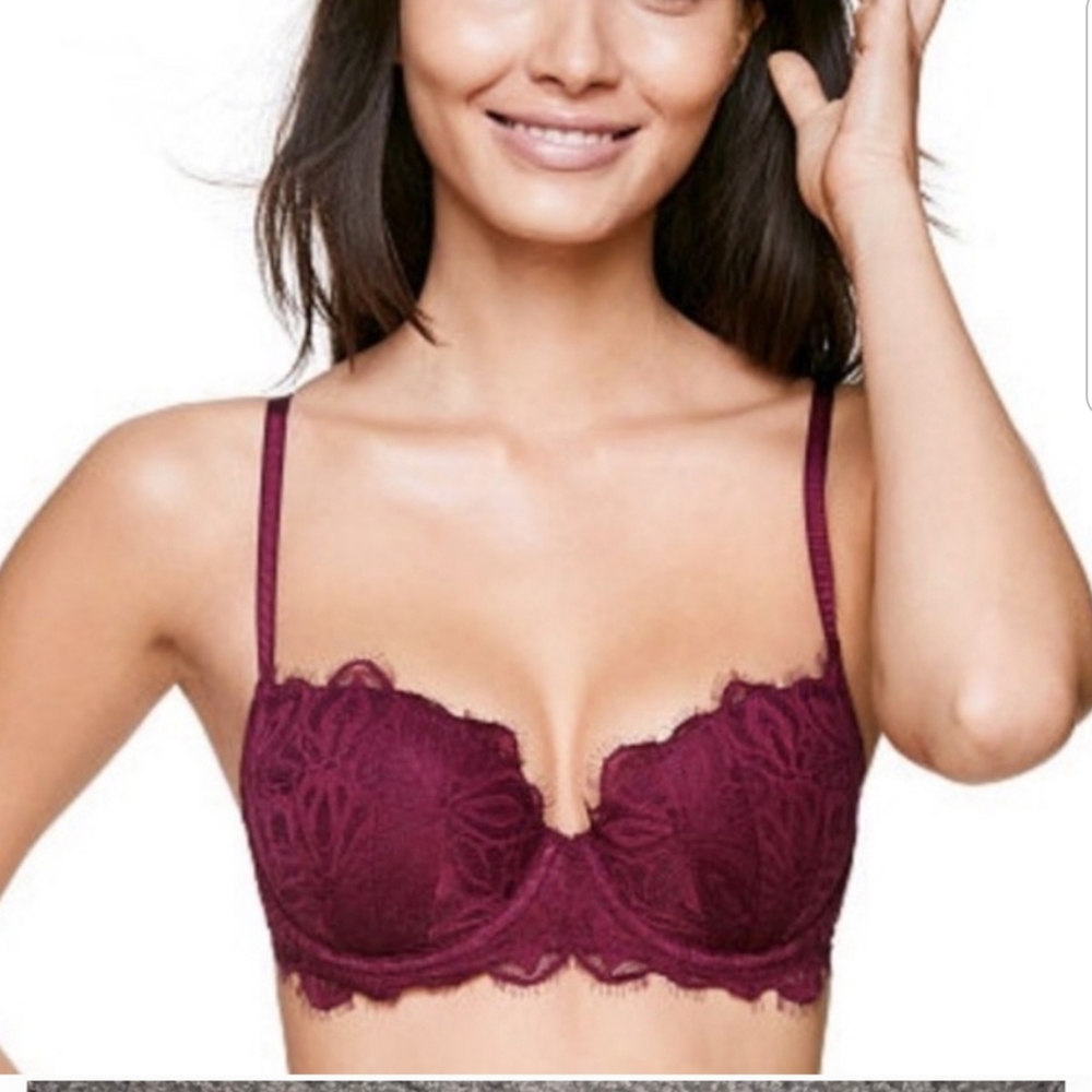 PINK Date Push Up Lace Balconette Bra
